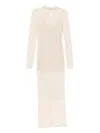 Patrizia Pepe Sequin-embellished Long-sleeve Dress In Neutral