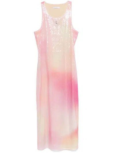 Patrizia Pepe Sequin-embellished Midi Dress In Pink