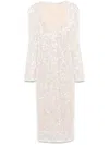 Patrizia Pepe Sequin-embellished Midi Dress In Weiss
