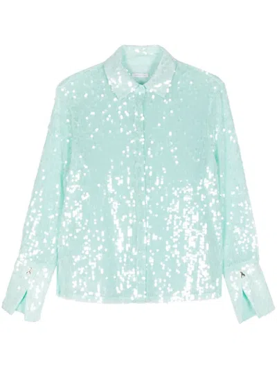 Patrizia Pepe Sequin-embellished Shirt In Green
