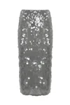 Patrizia Pepe Sequin Midi Skirt In Glass Grey Sequins