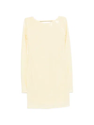 Patrizia Pepe Sequin Mini Dress In Yellow