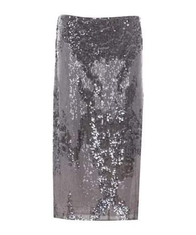 Patrizia Pepe Sequin Skirt In Gray