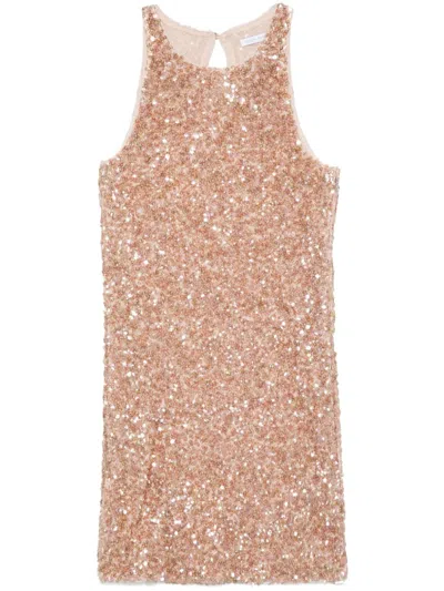 Patrizia Pepe Sequined Mini Dress In Orange