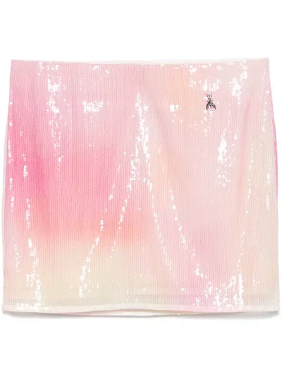 Patrizia Pepe Sequined Mini Skirt In Pink