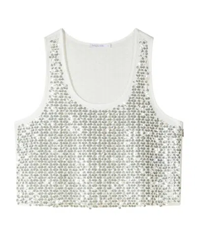 Patrizia Pepe Sequined Vest In White