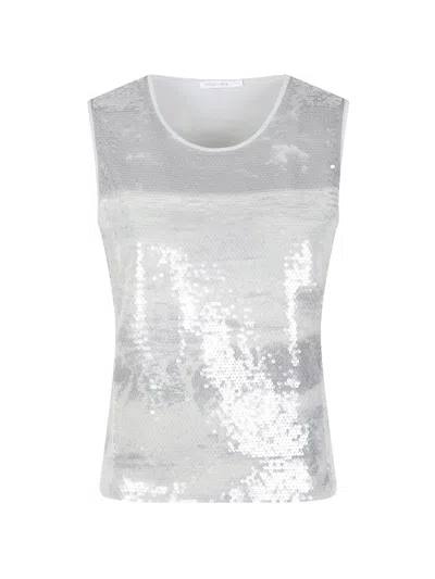 Patrizia Pepe Sequin-embellished Tank Top In White