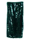 Patrizia Pepe Sequinned Midi Skirt In Green