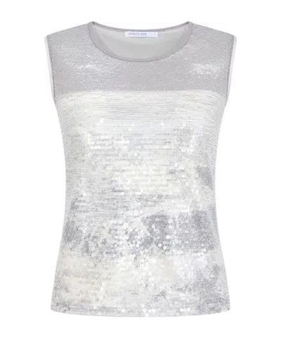 Patrizia Pepe Sequinned Sleeveless Knitted Top In Multi
