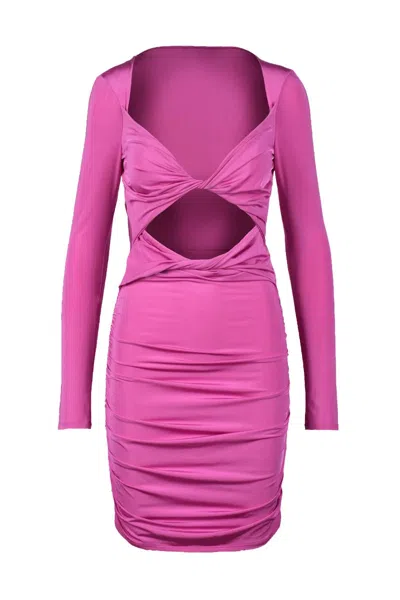 Patrizia Pepe Sera Fuchsia Evening Dress In Pink