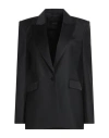 Patrizia Pepe Sera Woman Blazer Black Size 6 Polyester, Virgin Wool, Elastane, Acetate, Viscose In Black