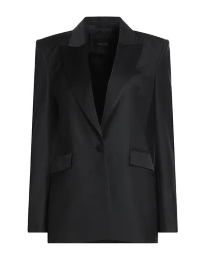 Patrizia Pepe Sera Woman Blazer Black Size 6 Polyester, Virgin Wool, Elastane, Acetate, Viscose