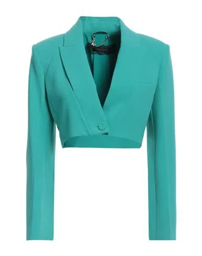 Patrizia Pepe Sera Woman Blazer Turquoise Size 8 Polyester, Elastane In Blue