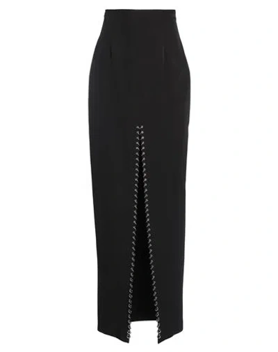 Patrizia Pepe Sera Woman Maxi Skirt Black Size 4 Polyester, Elastane, Brass