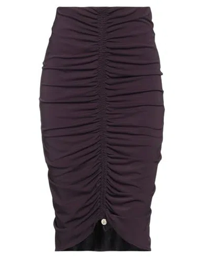 Patrizia Pepe Sera Woman Midi Skirt Dark Purple Size 1 Acetate, Polyamide, Elastane