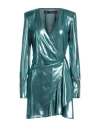 Patrizia Pepe Sera Woman Mini Dress Turquoise Size 8 Polyester In Blue
