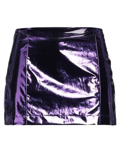Patrizia Pepe Sera Woman Mini Skirt Purple Size 2 Polyurethane, Polyester, Elastane