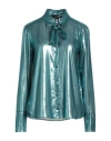 Patrizia Pepe Sera Woman Shirt Turquoise Size 6 Polyester In Green