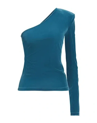 Patrizia Pepe Sera Woman Top Deep Jade Size 0 Polyester, Elastane In Blue