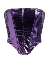 Patrizia Pepe Sera Woman Top Purple Size 8 Polyurethane