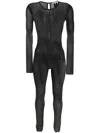 PATRIZIA PEPE SHEER CRYSTAL-EMBELLISHED JUMPSUIT
