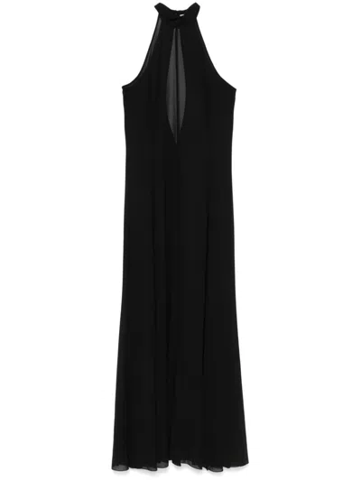 Patrizia Pepe Sheer Maxi Dress In Schwarz