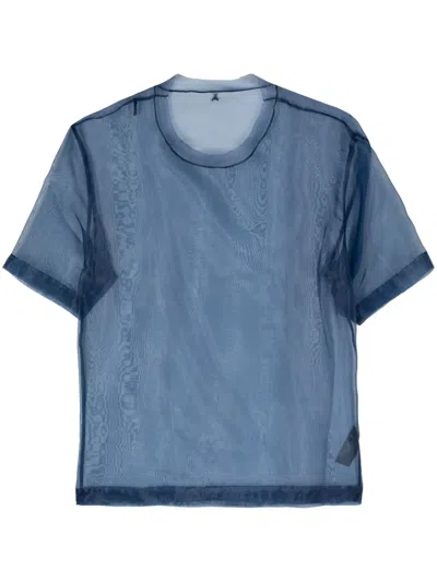 Patrizia Pepe Sheer Organza T-shirt In Blue