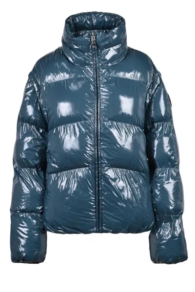 Patrizia Pepe Shiny Down Jacket - Green In Blue