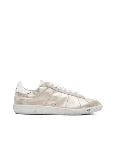 Patrizia Pepe Shiny Gold Skin '93 Sneakers In White