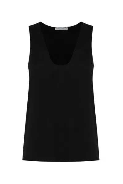 Patrizia Pepe Shiny Satin Blouse In Nero