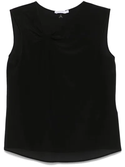 Patrizia Pepe Sleeveless Silk Top In Black