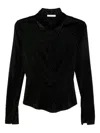Patrizia Pepe Pointed-collar Blouse In Black