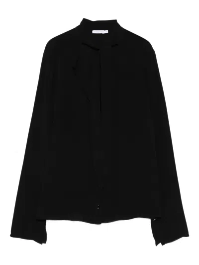 Patrizia Pepe Long Sleeve Blouse In Black
