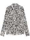 Patrizia Pepe Abstract-print Georgette Shirt In Black  