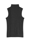 Patrizia Pepe Essential Fine-knit Top In Black