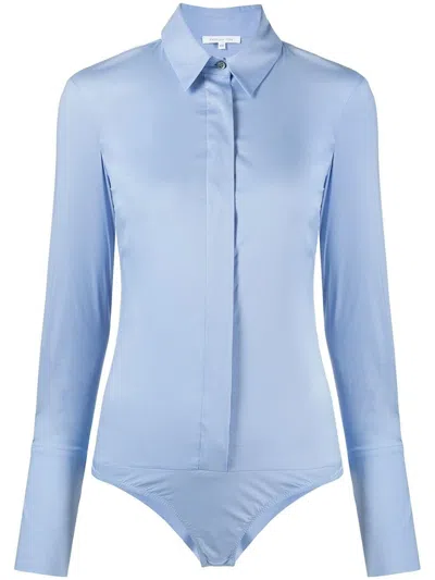 Patrizia Pepe Shirt Bodysuit In Blue