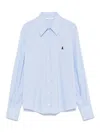 Patrizia Pepe Striped Shirt In Light Blue