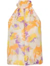 Patrizia Pepe Floral-print Crepe Tank Top In Multi