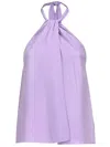 Patrizia Pepe Halter-neck Draped Top In Iris Lilac