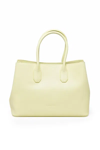 Patrizia Pepe Shopper Bag Leather - Green In Yellow