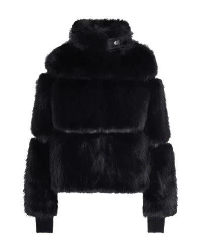 PATRIZIA PEPE SHORT FLUFFY COAT IN BLACK