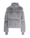 Patrizia Pepe Short Fluffy Coat In Gray In Gray