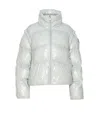 Patrizia Pepe Short Nylon Down Jacket In Grey