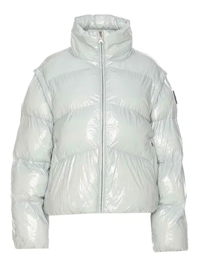 Patrizia Pepe Short Nylon Down Jacket In Grey