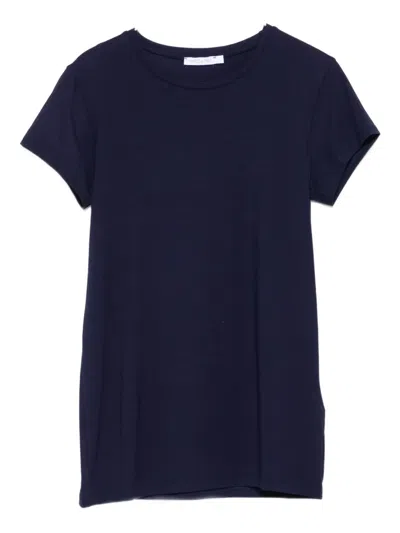 Patrizia Pepe Short-sleeve Crew-neck T-shirt In Blue