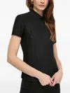 Patrizia Pepe Short-sleeve High-neck T-shirt In Black