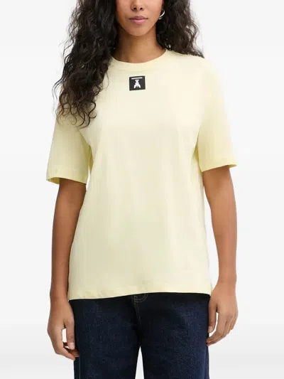 Patrizia Pepe Short-sleeve Patch T-shirt In Gold