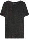 Patrizia Pepe Fine-knit T-shirt In Black  