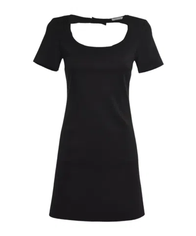 Patrizia Pepe Short-sleeved Dress In Black