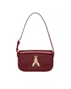 Patrizia Pepe Borsa A Spalla Essential Fly Glossy Red In Brown